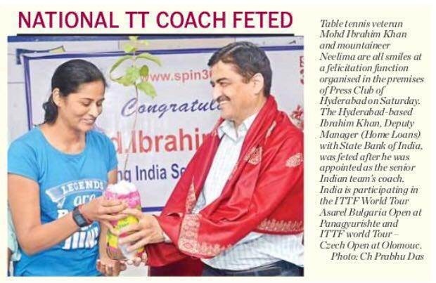 Md. Ibrahim khan becoming India Senior Table Tennis Coach