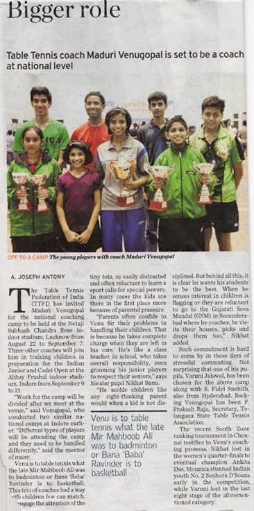 Talangana table tennis south zone ranking tournament in Chennai
