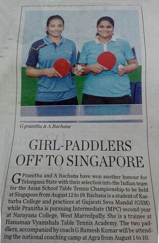 Asian School Table Tennis Championship in Singapore at 20 August