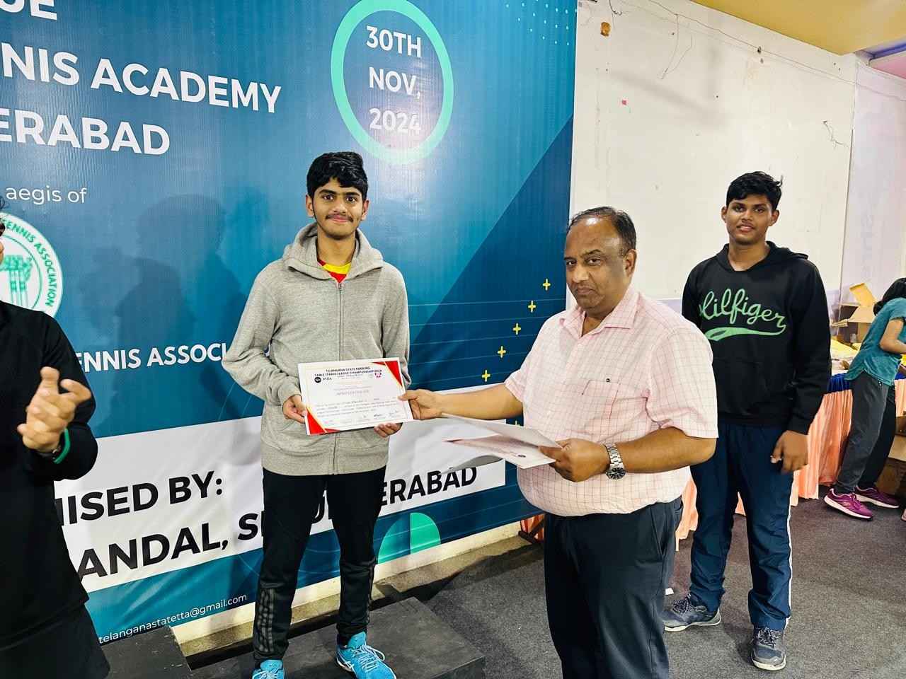 TELANGANA STATE RANKING TABLE TENNIS LEAGUE CHAMPIONSHIP - 2024 Under 19 Boys & Girls