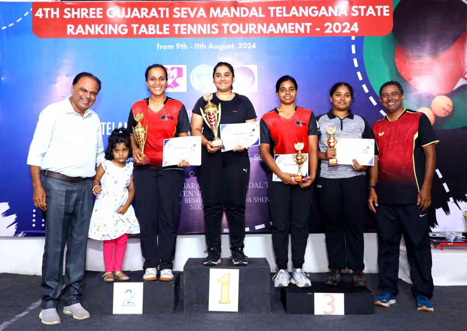 4th SHREE GUJARATI SEVA MANDAL TELANGANA STATE RANKING TABLE TENNIS TOURNAMENT - 2024