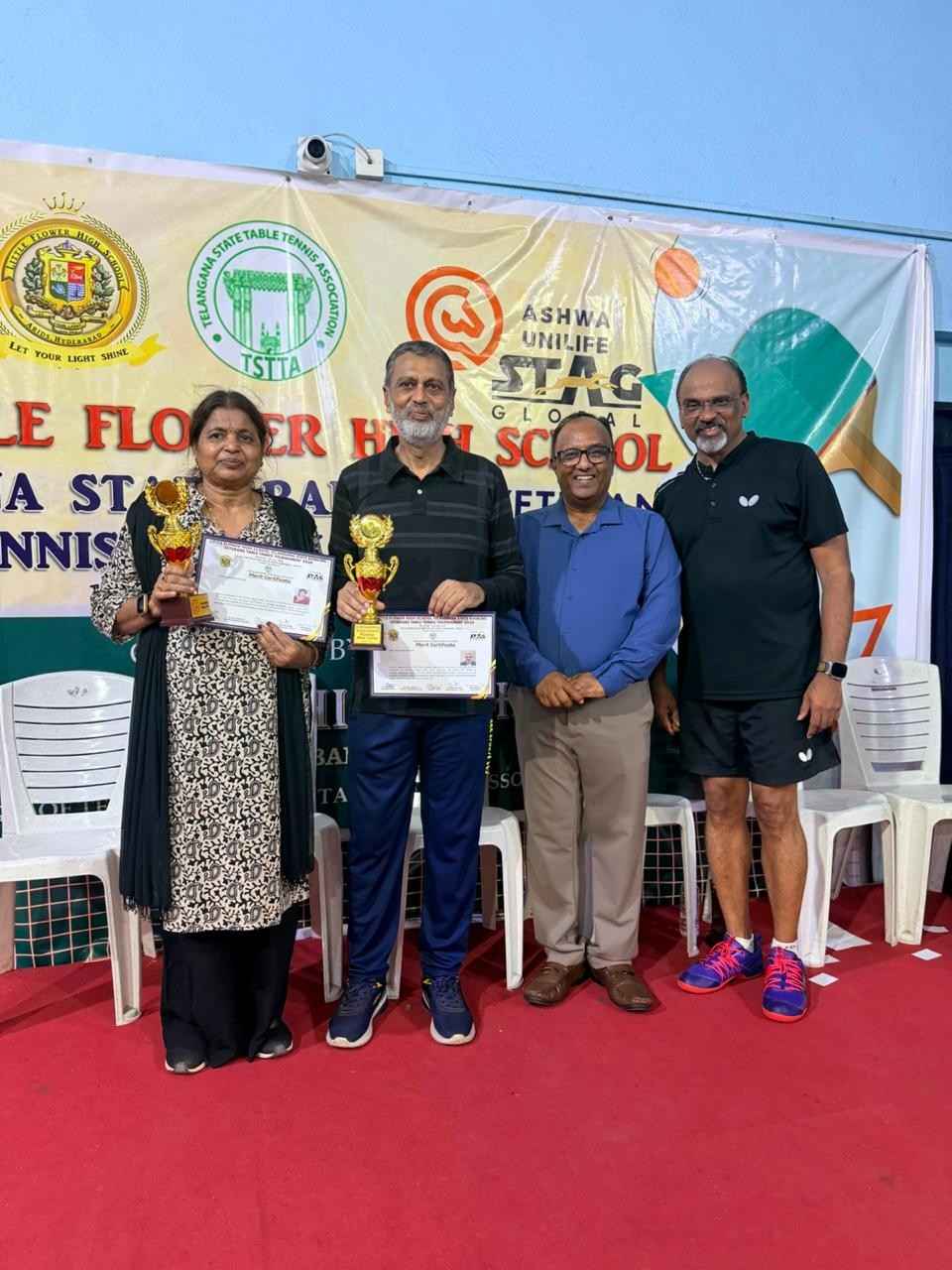 LITTLE FLOWER HIGH SCHOOL TELANGANA STATE RANKING VETERANS TABLE TENNIS TOURNAMENT 2026
